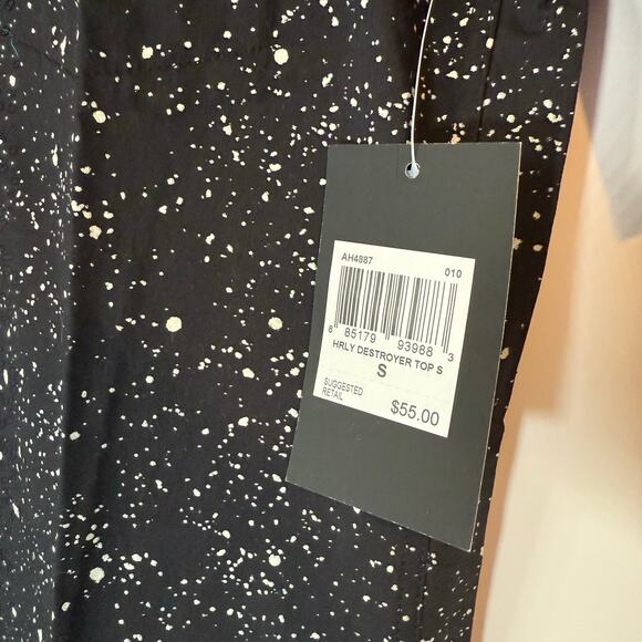 HURLEY Destroyer Button-Down Short-Sleeve Shirt AH4887 Black/White Men's SM NWT - Picture 5 of 7